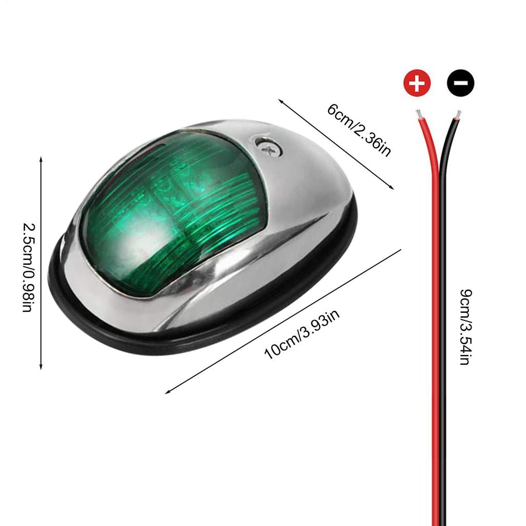 2 шт. Навигационные огни для яхт для лодок светодиодные Водонепроницаемый светодиодный морской звуковой огонь Навигационный огонь Красный и зеленый морской огонь