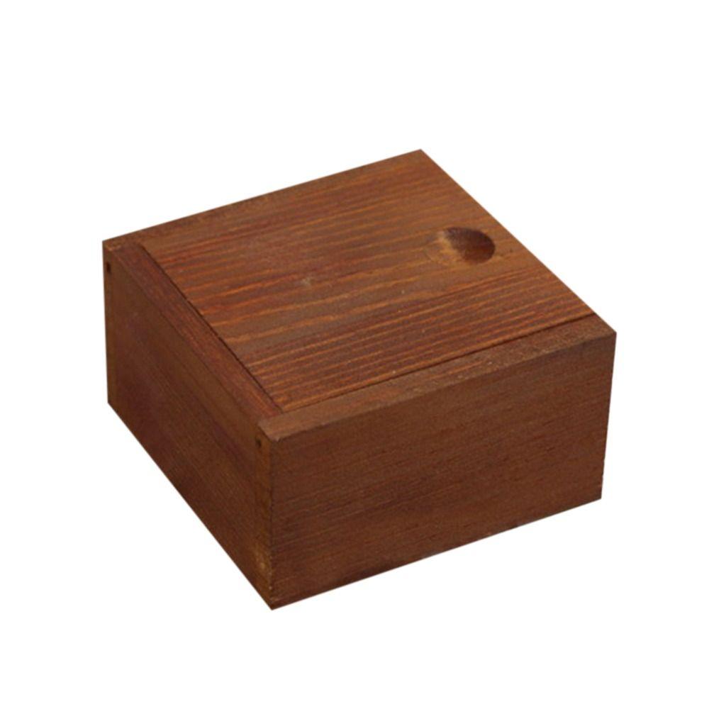 Natural With Slide Top Card Keeper Wooden Box Jewelry Organizer Case Storage Box Beads Container
