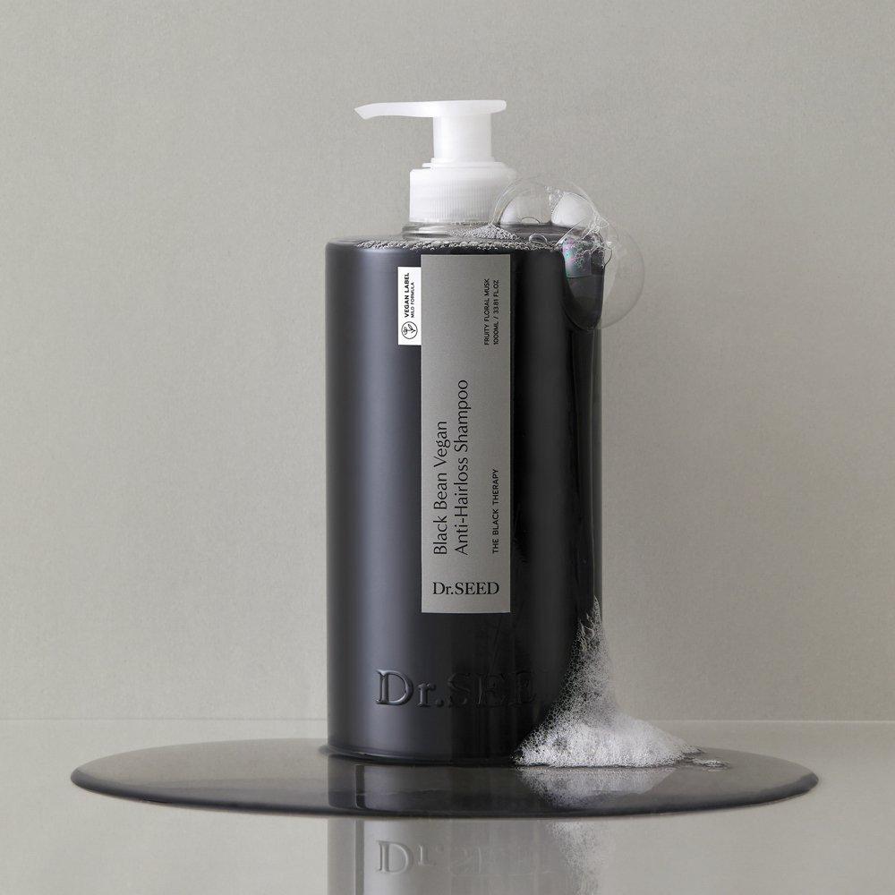 DR.SEED Веганский шампунь против выпадения волос с черными бобами, большой объем 1000 мл, фруктово-цветочный мускусный аромат