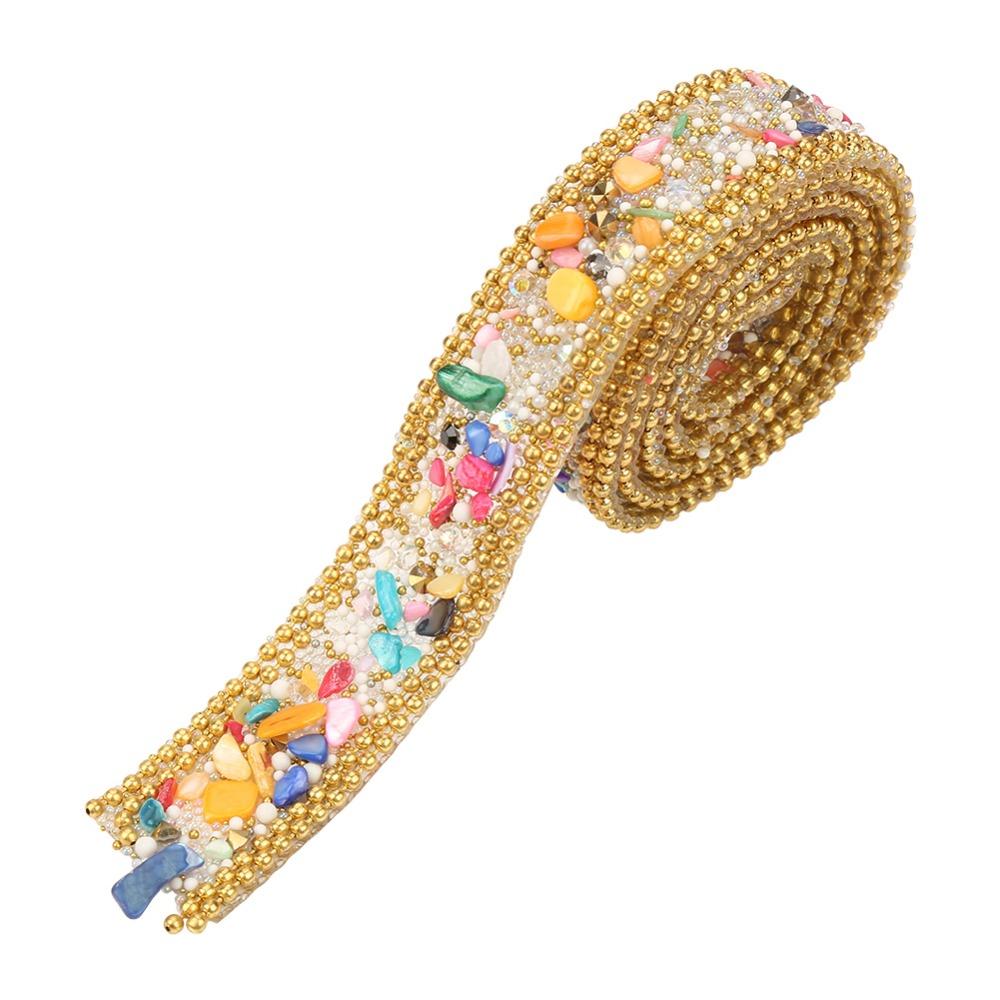 1pcs Hotfix Crystal Rhinestone Chain 2 cm Width Rhinestone Applique Strips For DIY Crafts