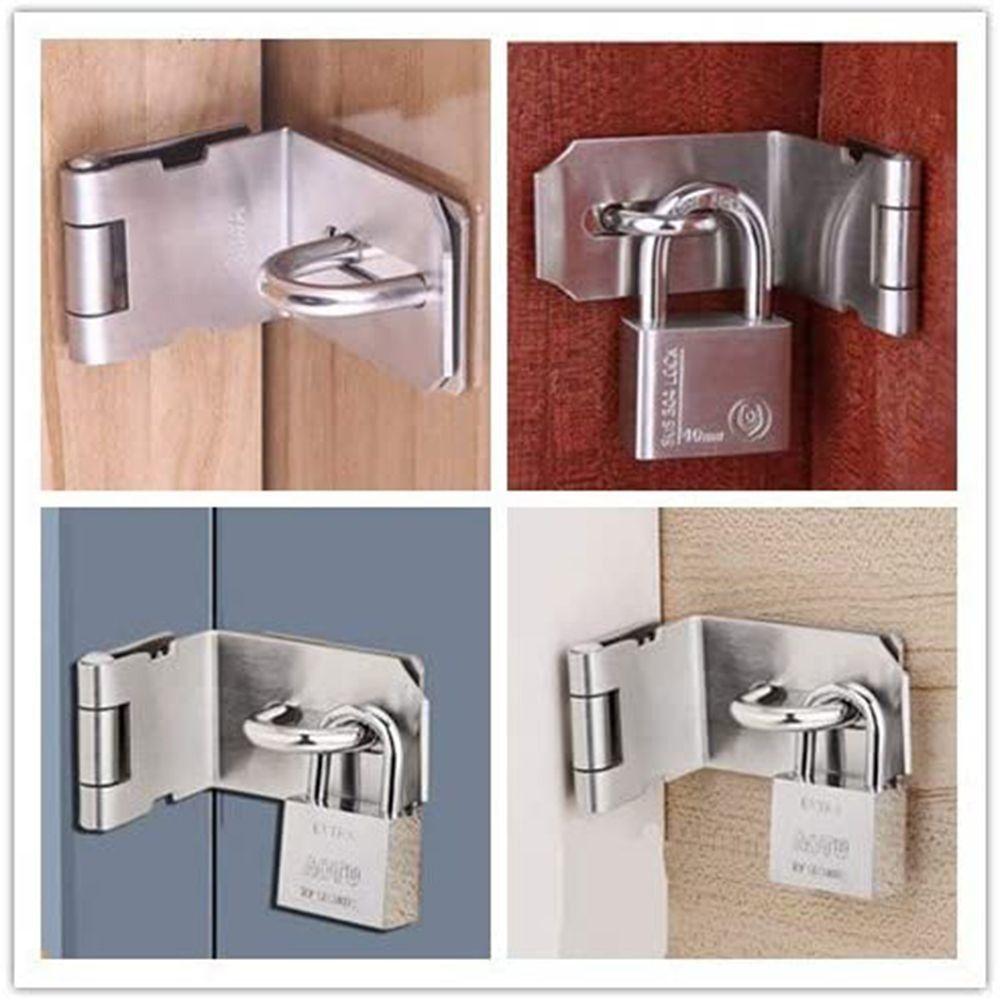 Stainless Steel Door Clasp Lock Household Gate Bolt Durable Padlock Hasp