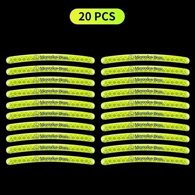 Luminous Car Wheel Hub Stickers High Reflective Stripe Tape For Mercedes Benz B/C/E/S Class A Class C200L GLC GLE CLA Styling EQSTU1