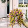 1/2/3/6Pcs Hanging Artificial Violet Flower UV Resistant Realistic Fake Flower Wedding Party Indoor Outdoor Garden Wall Hanging Faux Flower Decoration