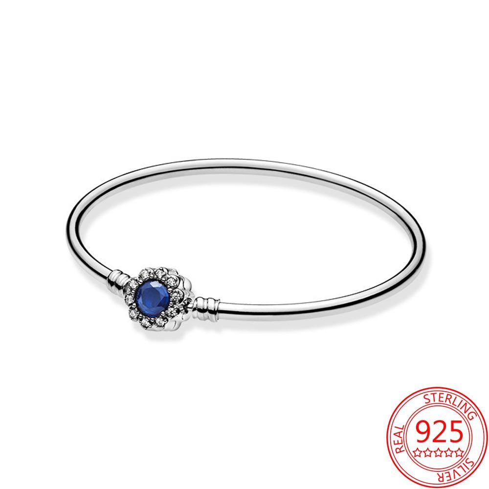 Authentic 925 Sterling Silver Heart -Shaped True Love Silver Bangle Fit Brand Diy Beaded Charms Valentine 'S Day Bracelet Gifts