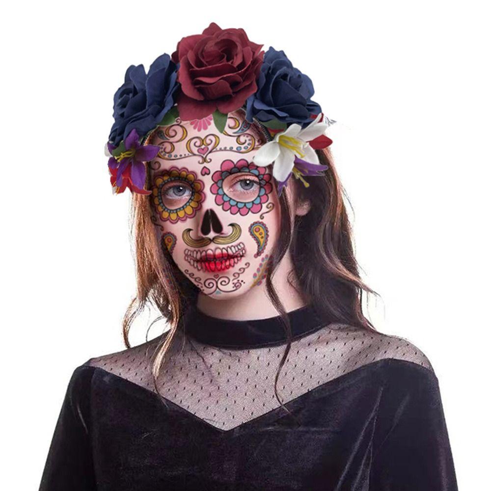 Day of the Dead Mexican Flower Crown Halloween Mexican Hair Accessories for Women