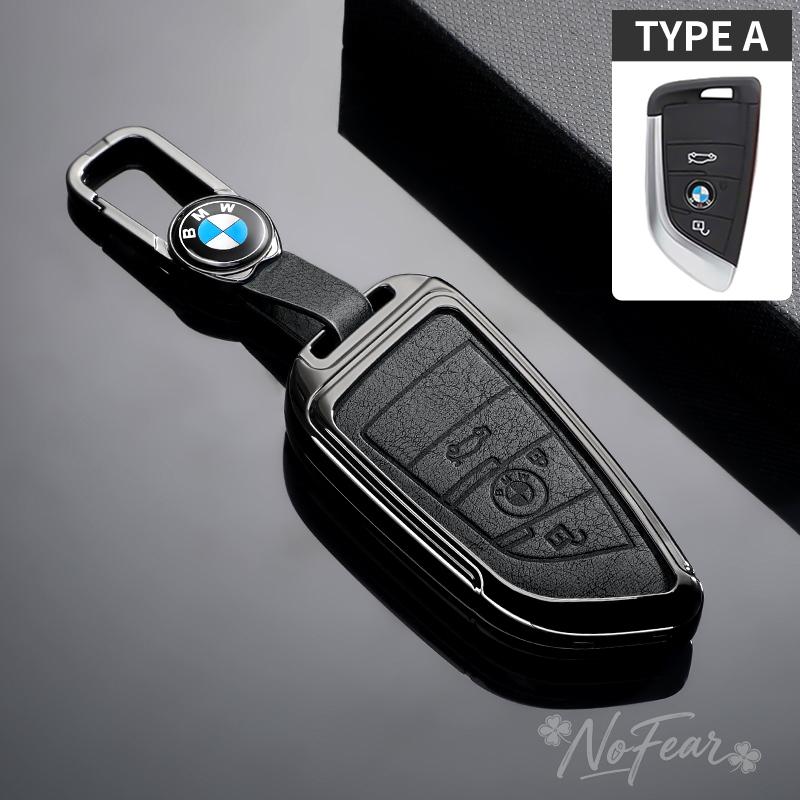 BBKU7 Leather Car Key Case Protective Shell for BMW X1 X3 X5 X6 X7 1 3 5 6 7 Series G20 G30 G11 F15 F16 G01 G02 F48 Car stickers