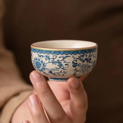 Керамические чашки для чая в китайском стиле Чайные чашки Cyan Ru Kiln Kung Fu Чайный сервиз Master Cups Роскошные эмалированные чашки Аксессуары для чайного стола