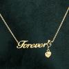 Necklace Simple Letter Peach Heart Collarbone Chain Girlfriend Gift New Trend
