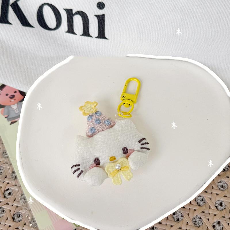 Мультяшный Милый Плюшевый Брелок в виде Кошечки Китти, Прекрасная Мягкая Кукла, Брелок для Ключей, Подвеска на Сумку, Украшение для Рюкзака, Подарок на День Рождения для Девочки