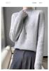 Women's Round Neck Double-Ply Pure Wool Sweater - Thickened Plus Size Solid Color Cashmere Knit Pullover