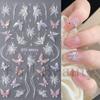 Nail Art Stickers Shell Light Butterfly Aurora Romantic Ink Black And White Rose Thin Tough Nail Stickers