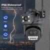 12-мегапиксельная 6K HD внешняя WiFi IP-камера для улицы с 8-кратным зумом, тремя объективами, двумя экранами, функцией автоматического слежения, защитой, видеонаблюдением, приложением iCSee