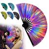 Raves Hand Fan Foldable Craft Holding Lasers Colors Hand Fan Festival Handheld Folding Fan For Dance Decoration Holiday Party