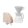HARIO V60 Ceramic Dripper 02 Set (1-4 Cups), White, Made In Japan, XVDD-3012W