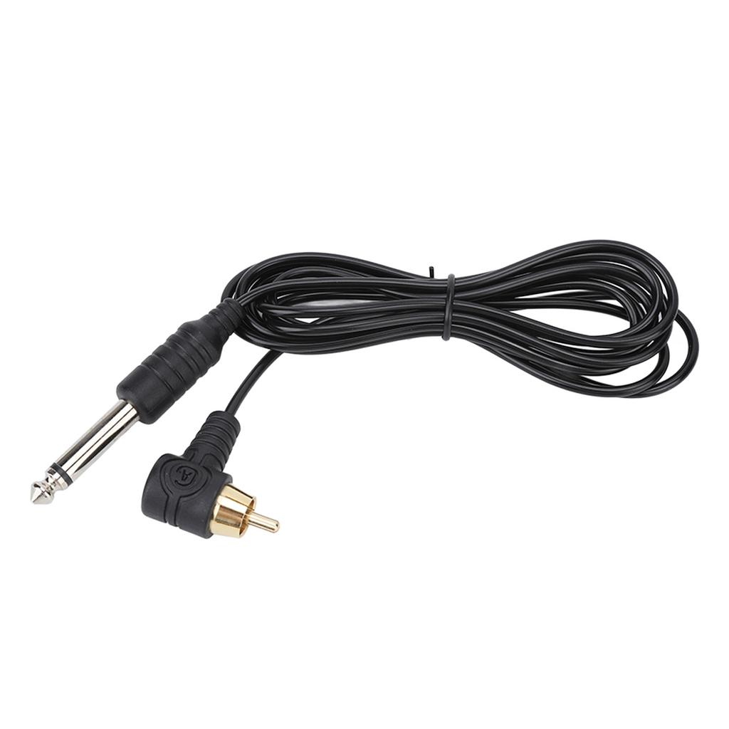 RCA клип-шнур для татуировки с изогнутой головкой, медный провод с хорошей передачей, кабель для тату-машинки, черный