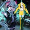 Miku Anime Hatsune Cosplay 17th Anniversary Yellow Costume Party Fancy Dress Set