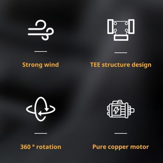 USB-автомобильный вентилятор, вращающийся на 360 градусов, мощный, Plug-Play, высокоскоростной, ультра-тихий вентилятор, персональный охлаждающий кондиционер, автозапчасти