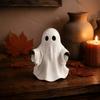 Resin Ghost Decor White Color Halloween Ornament Cute Style Cute Ghost Figurine  Indoor Use