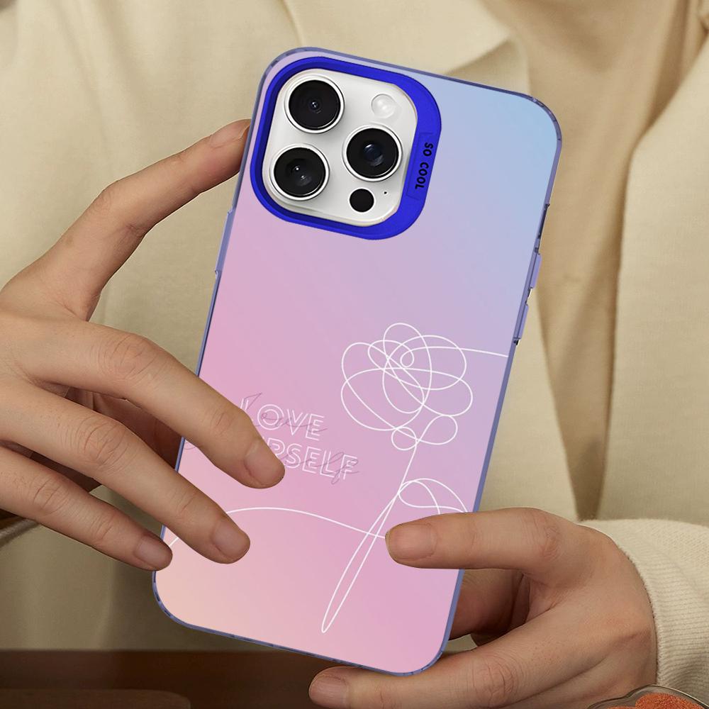 Милый чехол для телефона 'Люби себя' для iPhone 16 15 14 13 12 11 Pro Max X XR XSMAX 8 7 Plus Матовый противоударный задний чехол