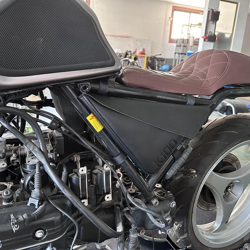 MOTO4U For BMW K-Series K 100 K100 K75 2PCS Cafe Racer Motorcycle Saddle Side Bags Luggage Bag Chopper Bike Tool Bags old school