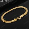 ALIZERO 925 Sterling Silver 18K Gold 6mm Sideways Chain Bracelets For Women Men Wedding Banquet Party Gift Fashion Jewelry