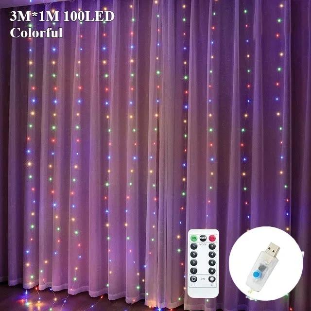 Гирлянда Свадебная Сказочная Светодиодная Рождественская Лампа USB Вилка Занавес Нить Лампа Праздничный Декор Вечеринка День Рождения Украшение Стены