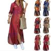 European & American Spring/Autumn Fashion Sexy Single-Breasted Long Shirt Dress with Lapel