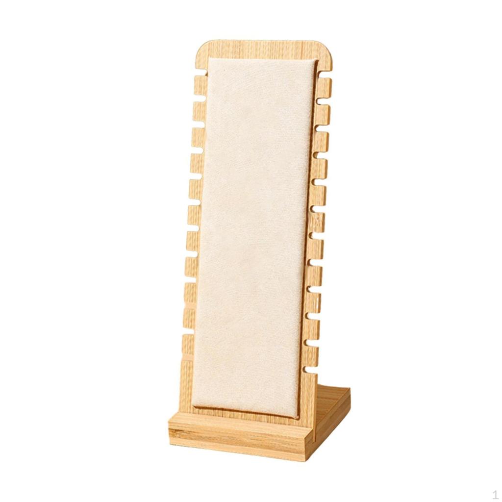 Elegant Bamboo Jewelry Stand for Necklace Organization