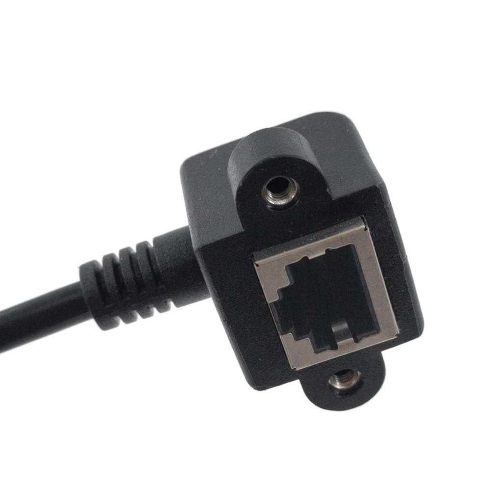 Right Angle Screw Panel Ethernet LAN Cord Network Wire RJ45 Cable Panel Mount Extension Cable
