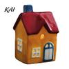 Hand Painted Ceramic Houses Christmas House Figurine, Glowing Window & Chimneys Holiday Decor, Lighted Village Accessories Miniature Tabletop Ornament