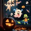 Decorative Decals for Store Windows Halloween Static Window Clings, Cartoon Ghost Pumpkin Witch Monsters Decals, Waterproof Easy Apply Ornament