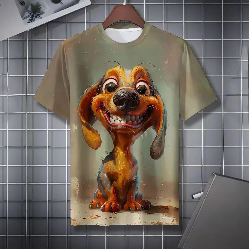 Футболка с коротким рукавом и мультяшным принтом Повседневная одежда для выходных С круглым вырезом Для мужчин и подростков Курорты Весна/Лето/Осень