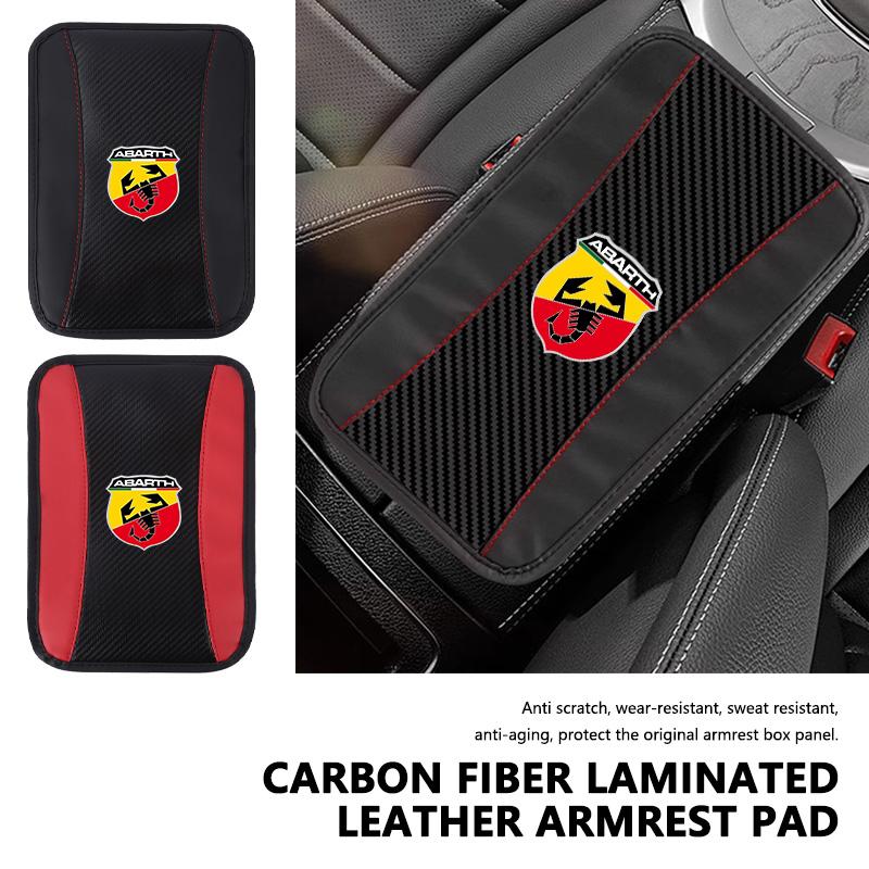 Для автомобиля Abarth Накладка на подлокотник Кожа с карбоновым волокном Чехол на центральную консоль автомобиля FR FIAT 500 Doblo Tipo Panda Ducato Punto Stilo