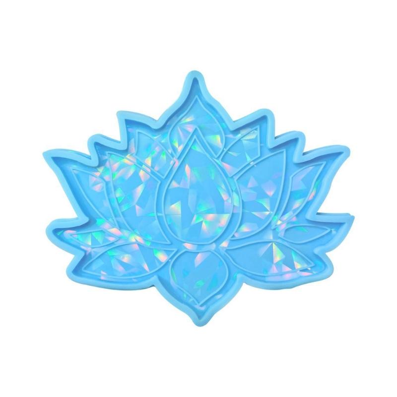 Голографическая форма для подставки Lotus, силиконовая форма для подставки под чашку, коврик для эпоксидной смолы, форма для литья подставки из смолы, домашний декор
