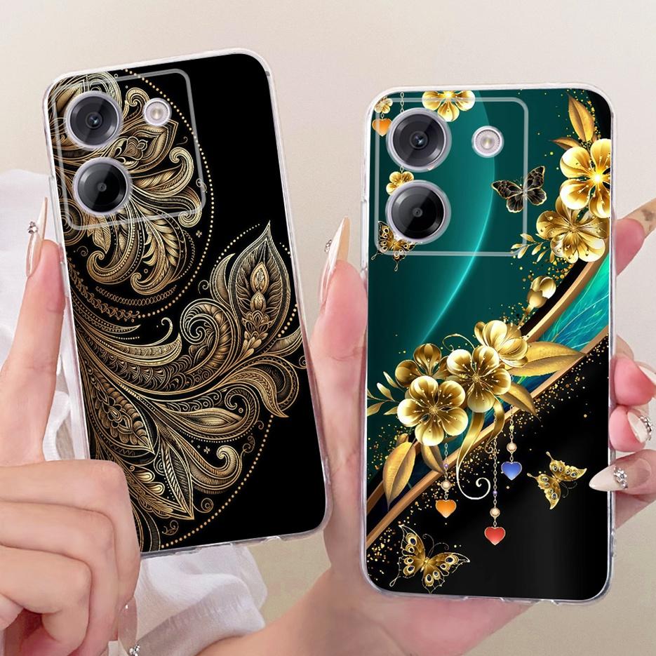 For Xiaomi Poco M7 Pro 5G Case Luxury Butterfly Tree Painted Cover Soft Silicone Phone Csae For Xiaomi Poco M7 Pro M7Pro 5G Bags
