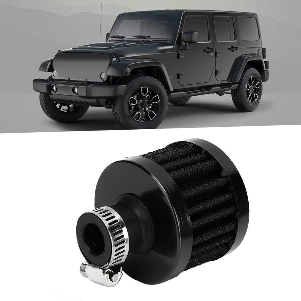13mm0.5in Mini Air Intake Filter Vent Crankcase Breather Universal Car Accessory Noire