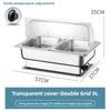 Electric Chafing Dish Adjustable Temp Roll Top Food Warmer Temp Display Catering Buffet Stove Stainless Steel Buffet Servers