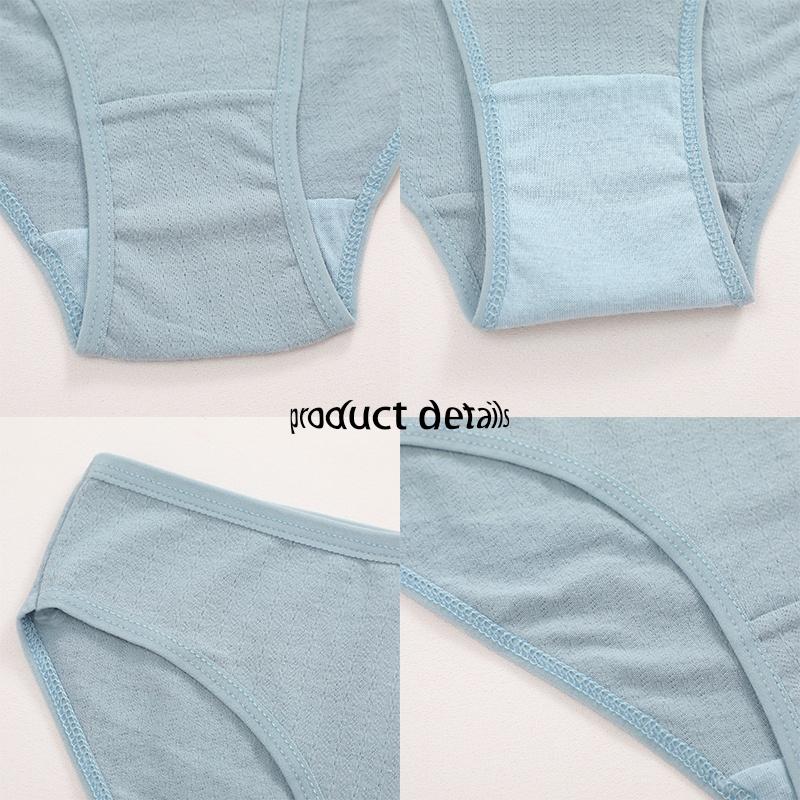 FINETOO Cotton Panties Women Soft Underwear Solid Color Maillard Style Ladies Lingerie S-XL