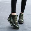 Spring and Autumn New High-top Camouflage Shoes Women's Shoes Sports Shoes Women's Army Green Large Size 4142 Height-increasing Casual Shoes Sing