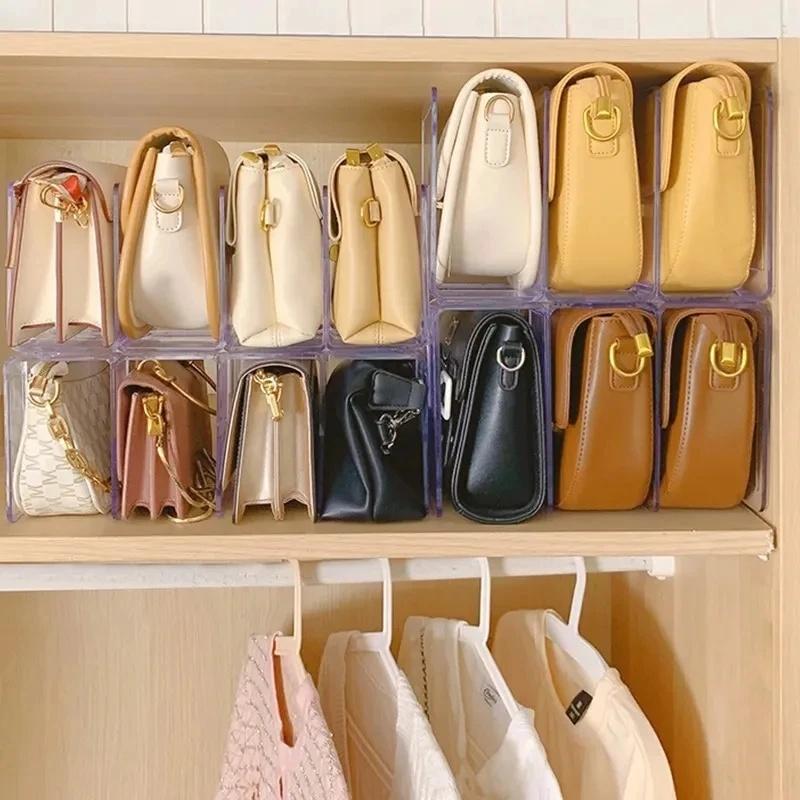 1PC Handbag Storage Rack Divider Organizer Acrylic Luxury Bags Storage Rack Transparent Partition Display Cabinet Rack For Women