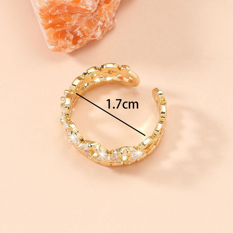 GemChic женское кольцо со сверкающим цирконием, регулируемое кольцо с крестообразным отверстием, роскошное кольцо на указательный палец, браслет на день рождения, рождественские украшения, подарок