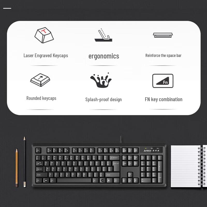 A4TECH KR-92 Wired Office Keyboard