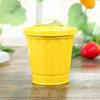 Galvanized Desktop Trash Can Iron Wastebasket Small Buckets Waste Bin  Garbage Storage