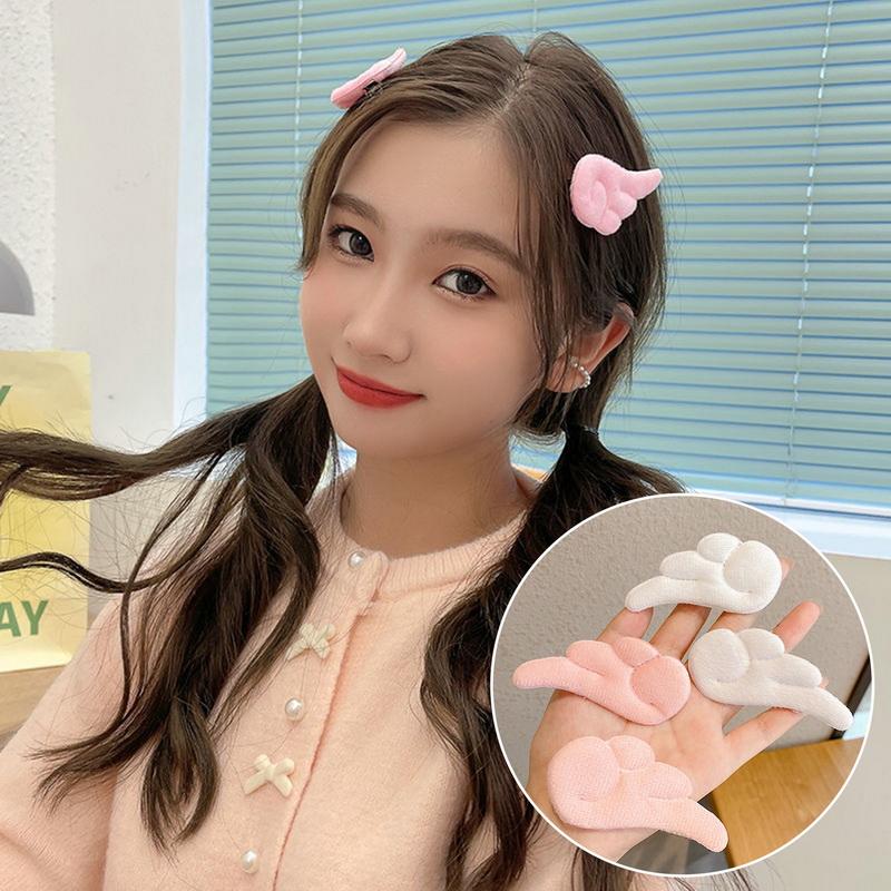 1 пара OOTD заколка для волос с крыльями ангела, плюшевая заколка для волос, детская стильная заколка для волос, заколка для волос, аксессуары для волос