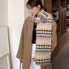Warm Jacquard Knitted Scarf Printed Winter Wool Neckerchief Fashion Fair Isle Style Scarf  Winter