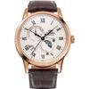 Мужской RN-AK0001S (Orient Classic СОЛНЦЕ И ЛУНА) Круглые часы из коричневой нержавеющей стали с несколькими стрелками, аналоговые