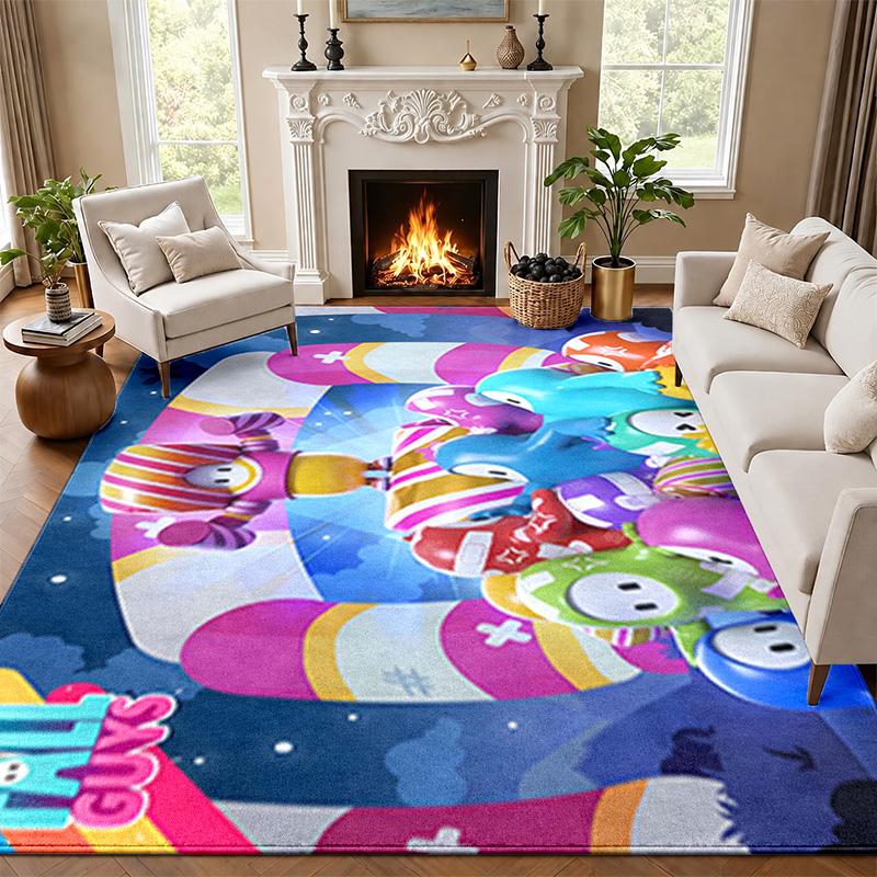 Fall guys Carpet Door Mat for Living Room or Bedroom Protective Mat Under Chair Office Decoration Christmas Gift Birthday Present