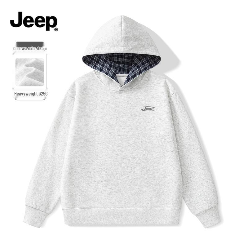JEEP Men's Trendy American Retro Hooded Pullover Sweatshirt
