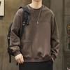 Round Neck Sweatshirt Men's Autumn New American Retro Trendy Brand Loose Couple Splicing T-shirt Casual Tops for Men