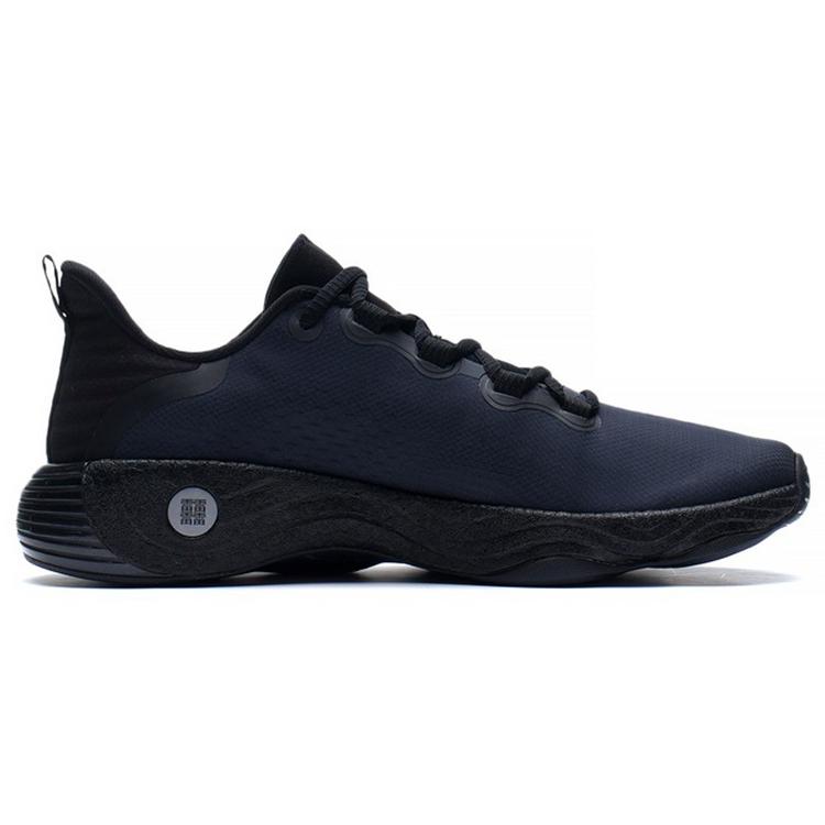 Li Ning Wujie 3 Тканевая Амортизация Скользкая Устойчивая к Истиранию Низкие Повседневные Кроссовки Мужские Черные AFVS003-8